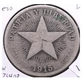 1915 CUBA SILVER PESO G