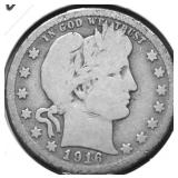 1916 D BARBER QUARTER G