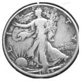 1944 S WALKING HALF DOLLAR VF