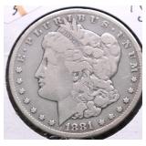1881 CC MORGAN DOLLAR VG