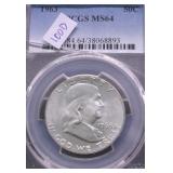 1963 PCGS MS64 BENJAMIN FRANKLIN HALF