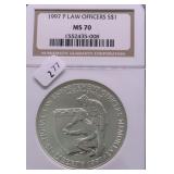 1997 NGC MS70 LAW OFFICERS SILVER DOLLAR