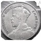 1933 NEW ZELAND 1/2 SILVER CROWN F