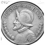 1933 PANAMA SILVER 1/2 BALBOA