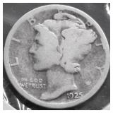 1925 MERCURY DIME VG