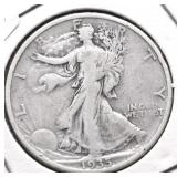 1935 S WALKING HALF DOLLAR VF