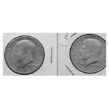 1971&1972 GEM BU KENNEDY HALF DOLLARS