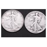 TWO WALKING HALF DOLLARS