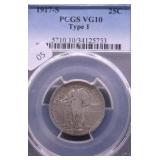 1917 S PCGS VG10 TYPE 1 STANDING QUARTER