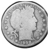 1908 O BARBER HALF DOLLAR G