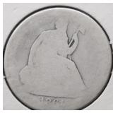 1861 SEATED HALF DOLLAR AG