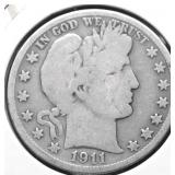 1911 S BARBER HALF DOLLAR G