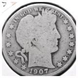 1907 BARBER HALF DOLLAR G
