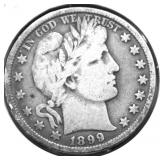 1899 BARBER HALF DOLLAR VG