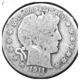 1911 BARBER HALF DOLLAR G