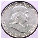 1949 CHOICE BU FBL FRANKLIN HALF DOLLAR