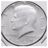 1967 GEM BU KENNEDY HALF DOLLAR