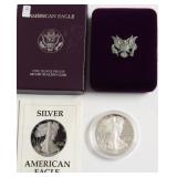 1987 PROOF SILVER EAGLE W BOX PAPERS