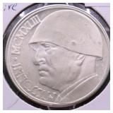 GEM BU 1943 ITALY 20 SILVER LIRE