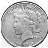 1928 S PEACE DOLLAR  VF