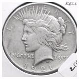 1921 PEACE DOLLAR VF NICE