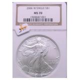 2006 W NGC MS70 SILVER EAGLE