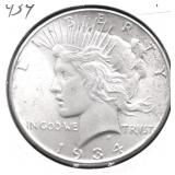 1934 GEM BU PEACE DOLLAR