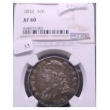 1832 NGC XF 40 BUST HALF DOLLAR