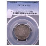 1975 S PCGS VF 25 20 CENT PIECE