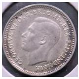 AUSTRALIA SILVER 3 PENCE CH BU