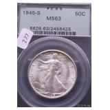 1945 S PCGS MS63 WALKING HALF DOLLAR