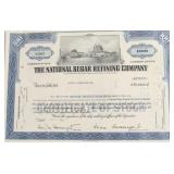 SUGAR REFINING CO STOCK CERTIFICATE AU