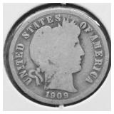 1909 BARBER DIME G