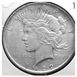 1922 PEACE DOLLAR AU