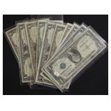 10 SILVER CERTIFICATES
