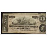 1864 20 $ CONFEDERATE NOTE VF