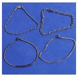 4 STERLING SILVER BRACELETS