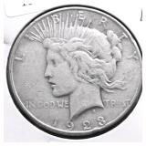 1923 S PEACE DOLLAR VF