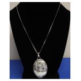 STERLING SILVER BLACK AND WHITE STONE