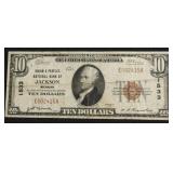1929 10 $ JACKSON MICH NATIONAL CURRENCY VF