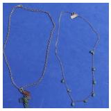2 STERLING STONE NECKLACES