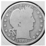 1907 BARBER HALF DOLLAR G