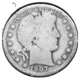 1907 S BARBER HALF DOLLAR G