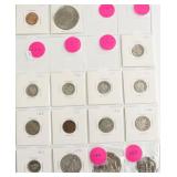SHEET OF  SILVER COINS