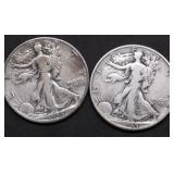 TWO WALKING HALF DOLLARS