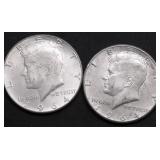 2 1964 KENNEDY HALF DOLLARS