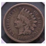 1860 INDIN HAED CENT VG