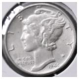 1945 GEM BU MERCURY DIME