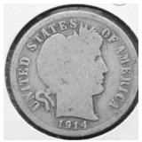 1914 BARBER DIME G