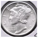 1940 S GEM BU SPLIT BANDS MERCURY DIME
